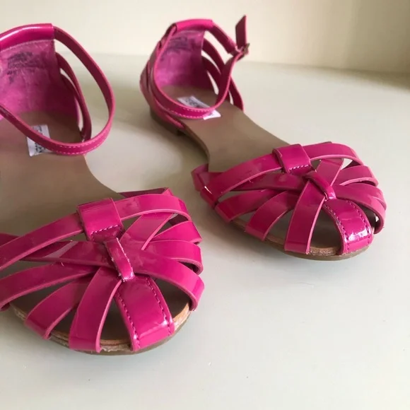 Hot Pink Steve Madden Sandals Flats with adjustable ankle strap Size 7 - Picture 8 of 14